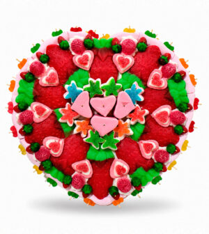 Tarta corazón de golosinas - grande