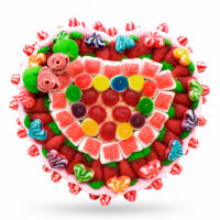 Tarta corazón de golosinas - Una rosa es una rosa
