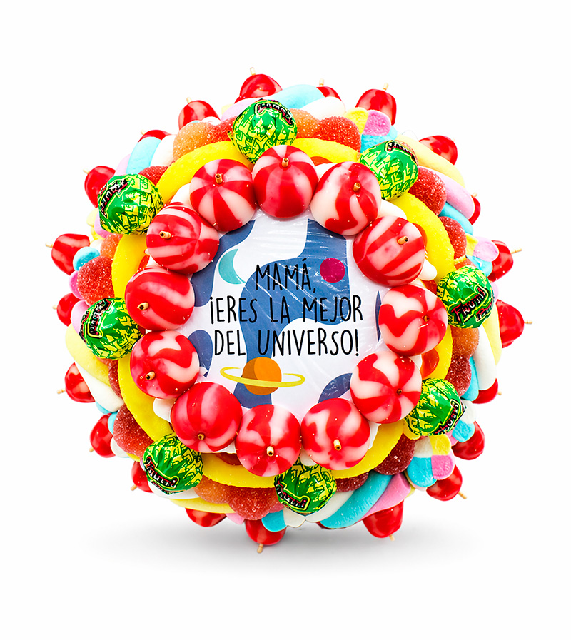 Tarta de golosinas - Mamá, ¡eres la mejor del universo!