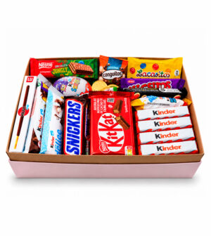 Caja grande de chocolates y golosinas - Rosa