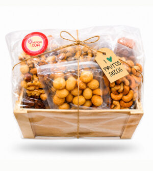 Caja de madera de frutos secos