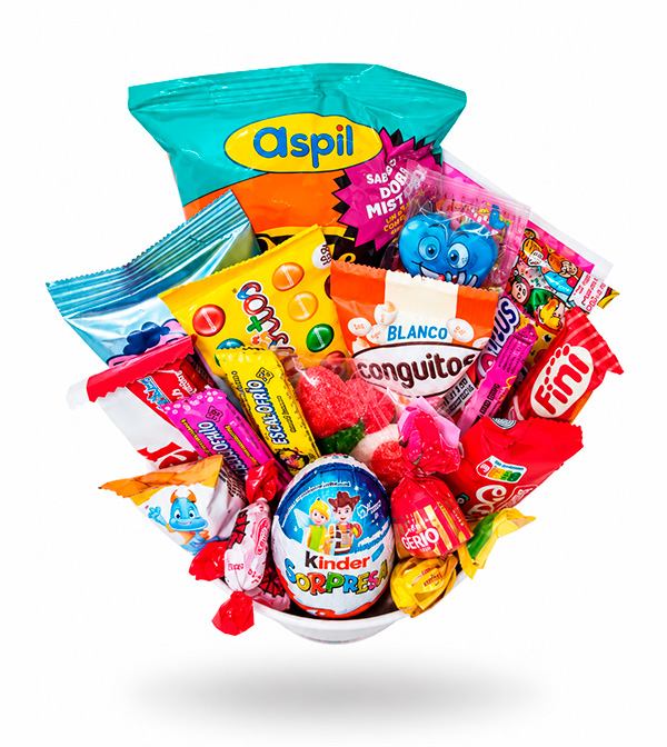 Mini Cubo Pop Corn de golosinas y chocolates - Imagen 2