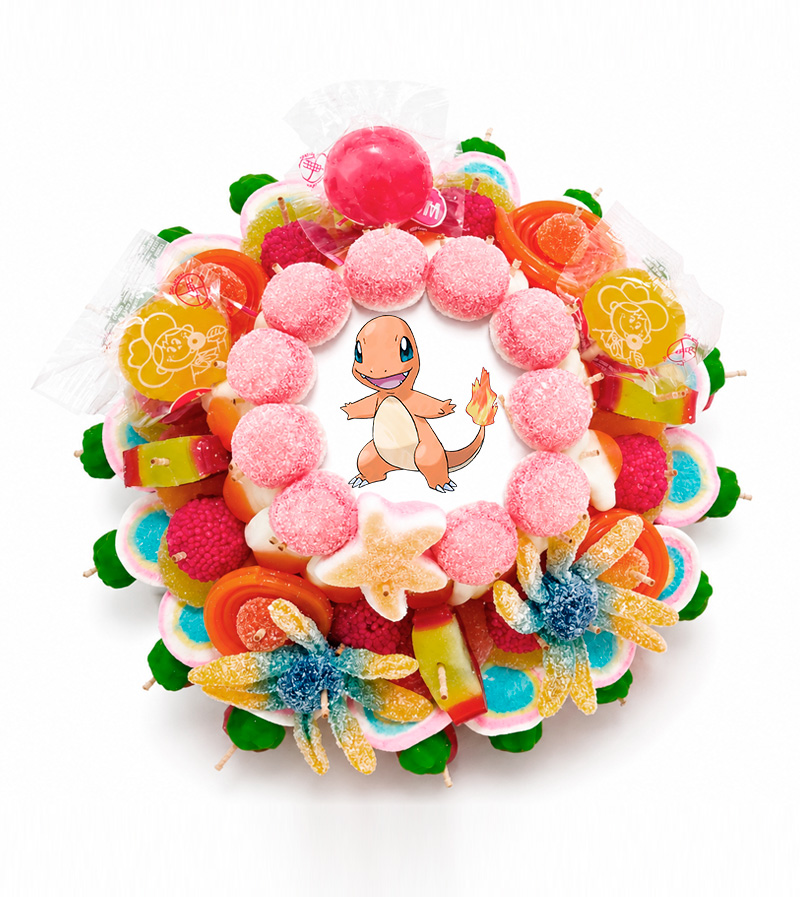 Mini Tarta de golosinas Pokémon Inicial Rojo