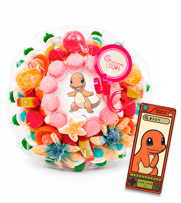 Mini Tarta de golosinas Pokémon Inicial Rojo - Imagen 4