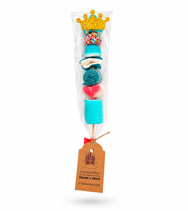 Brochetas de golosinas Príncipes y Princesas - con etiqueta personalizada - Imagen 3