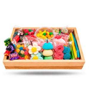 Caja de madera de golosinas
